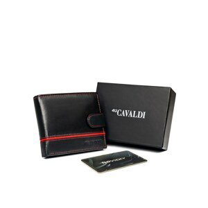 Men's black and red leather wallet