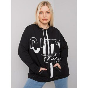 Larger black sweatshirt with print and pockets
