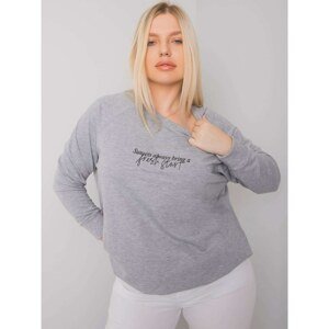 Grey Melange Women's Sweatshirt Plus Sizes