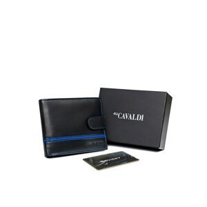 Men's black and blue leather wallet