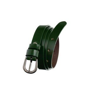 Dark green leather belt for women BADURA