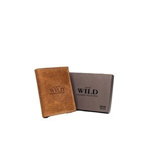 Men's wallet made of nubuck leather, light brown