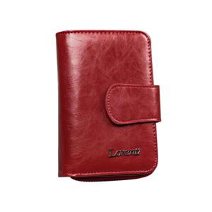 Red leather wallet with a zipper