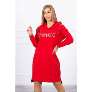 Dress with inscription unlimited red