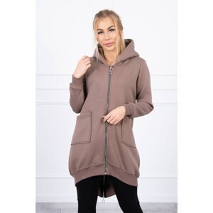 Insulated sweatshirt with a zipper at the back cappuccino