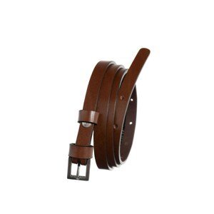 Brown narrow belt made of BADURA leather