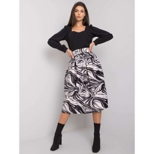 OCH BELLA Black-ecru skirt with print