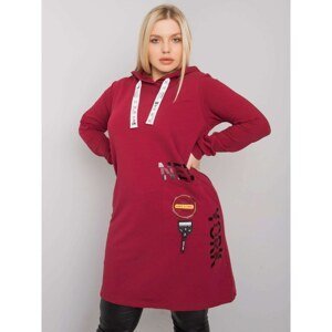 Plus the size of a burgundy cotton tunic