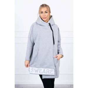 Insulated sweatshirt with gray zipper