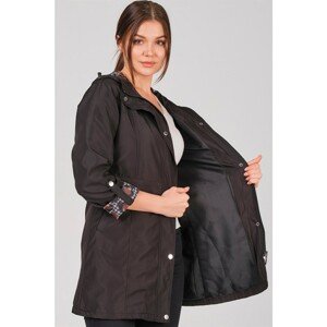 Z6721 DEWBERRY WOMEN'S TRENCH COAT-BLACK