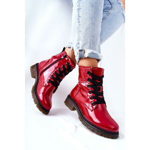 Lacquered Insulated Boots Red Lomess