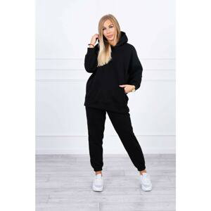 Insulated set with sweatshirt in black