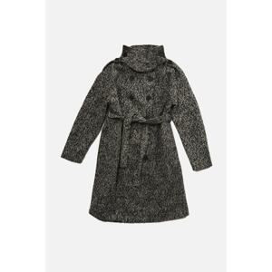 Trendyol Black Belted Oversize Button Closure Cachet Coat