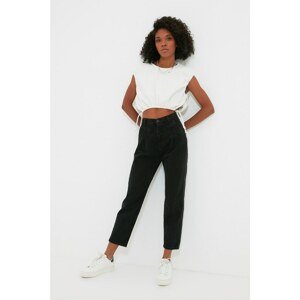 Trendyol Black Color Block High Waist Mom Jeans