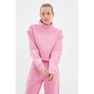 Trendyol Pink Crop Raised Sports Sweatshirt