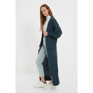 Trendyol Indigo Long Knitwear Cardigan