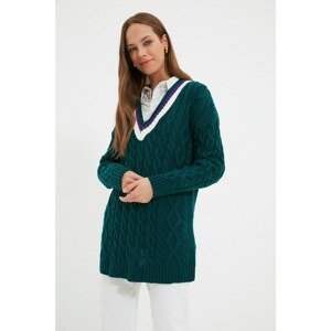 Trendyol Green V Neck Knitwear Sweater