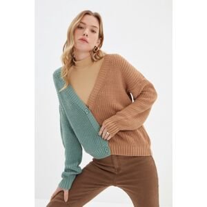 Trendyol Mint Color Block Knitwear Cardigan