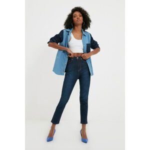 Trendyol Dark Blue High Waist Mom Jeans