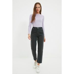 Trendyol Anthracite High Waist Button Closure Mom Jeans