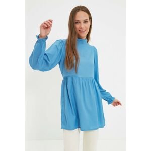 Trendyol Blue High Collar Both Knitted Tunic