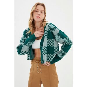 Trendyol Emerald Green Jacquard Knitwear Cardigan