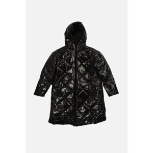 Trendyol Black Hooded Oversize Zipper Closure Quilted Coat