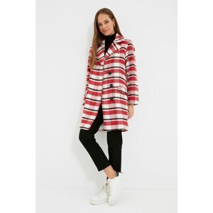 Trendyol Red Jacket Collar Plaid Lined Coat