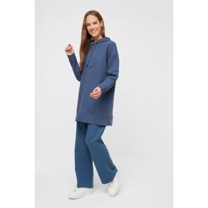 Trendyol Indigo Hooded Knitted Tracksuit Set