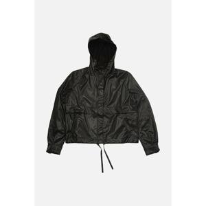 Trendyol Black Lacing Detail Hooded Coat
