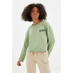 Trendyol Green 100% Organic Fabric Embroidered Knitted Sweatshirt