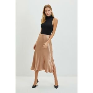 Trendyol Copper Satin Midi Skirt