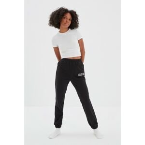 Trendyol Black 100% Organic Fabric Embroidery Detailed Knitted Sweatpants