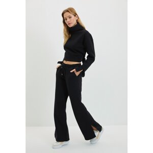 Trendyol Black Slit Detailed Wideleg Knitted Sweatpants