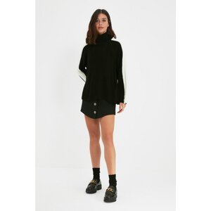 Trendyol Black Color Block Oversize Knitwear Sweater