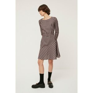 Trendyol Multicolored Belted Plaid Dress