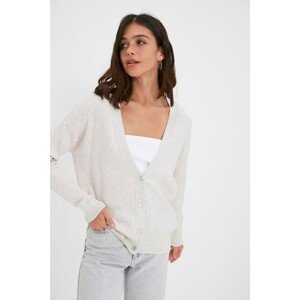 Trendyol Ecru Jacquard Knitwear Cardigan