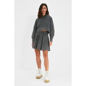 Trendyol Anthracite Wash Mini Thin, Knitted Skirt