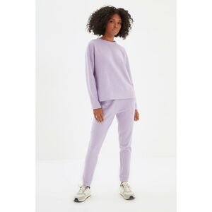 Trendyol Purple Recycle Embroidered Basic Jogger Slim Knit Sweatpants