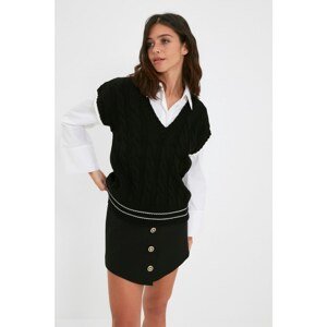 Trendyol Black V Neck Knitwear Sweater