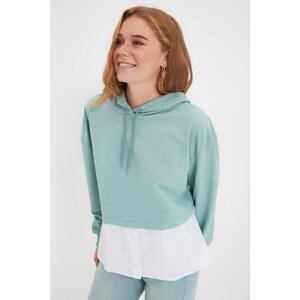 Trendyol Mint Knitted Basic Slim Sweatshirt