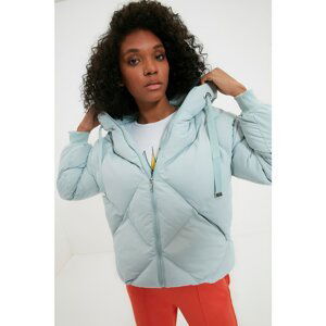 Trendyol Mint Oversize Hooded Inflatable Jacket