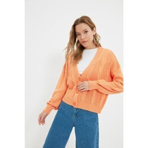 Trendyol Salmon Oversize Knitted Detailed Buttoned Knitwear Cardigan