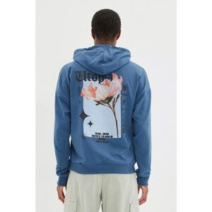 Trendyol Indigo Men's Oversize Hoodie Sweatshirt