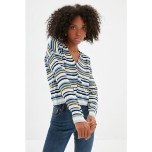 Trendyol Blue Striped Knitwear Cardigan