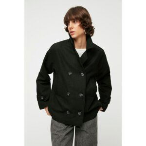 Trendyol Black Button Closure Cachet Coat