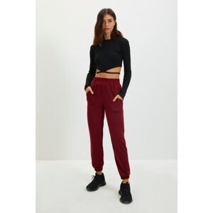 Trendyol Claret Red Pocket Detailed Jogger Slim Knitted Sweatpants