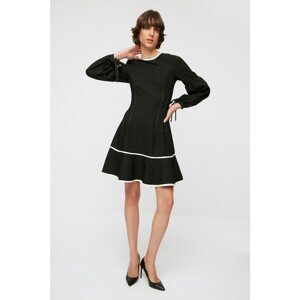 Trendyol Black Stitch Detailed Ruffle Dress
