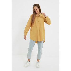 Trendyol Camel Shirt Collar Tunic