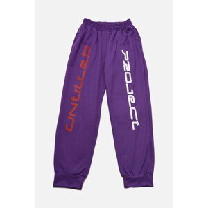 Trendyol Purple Printed Jogger Slim Knitted Sweatpants
